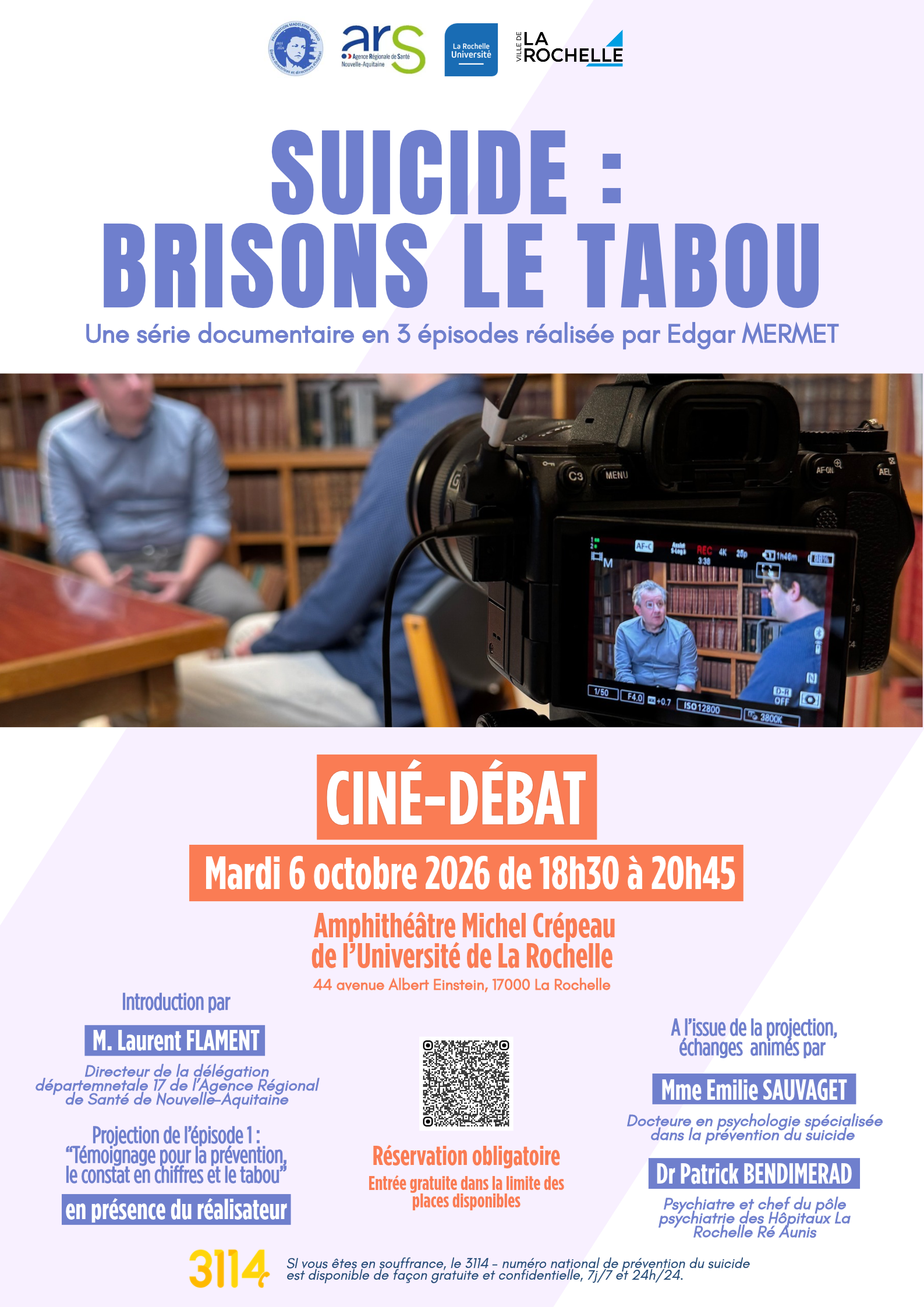 Affiche de l'événement Ciné-débat « Suicide : brisons le tabou »